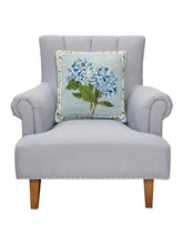 Load image into Gallery viewer, Blue Hydrangea Hook Pillow - Sally Eckman Roberts
