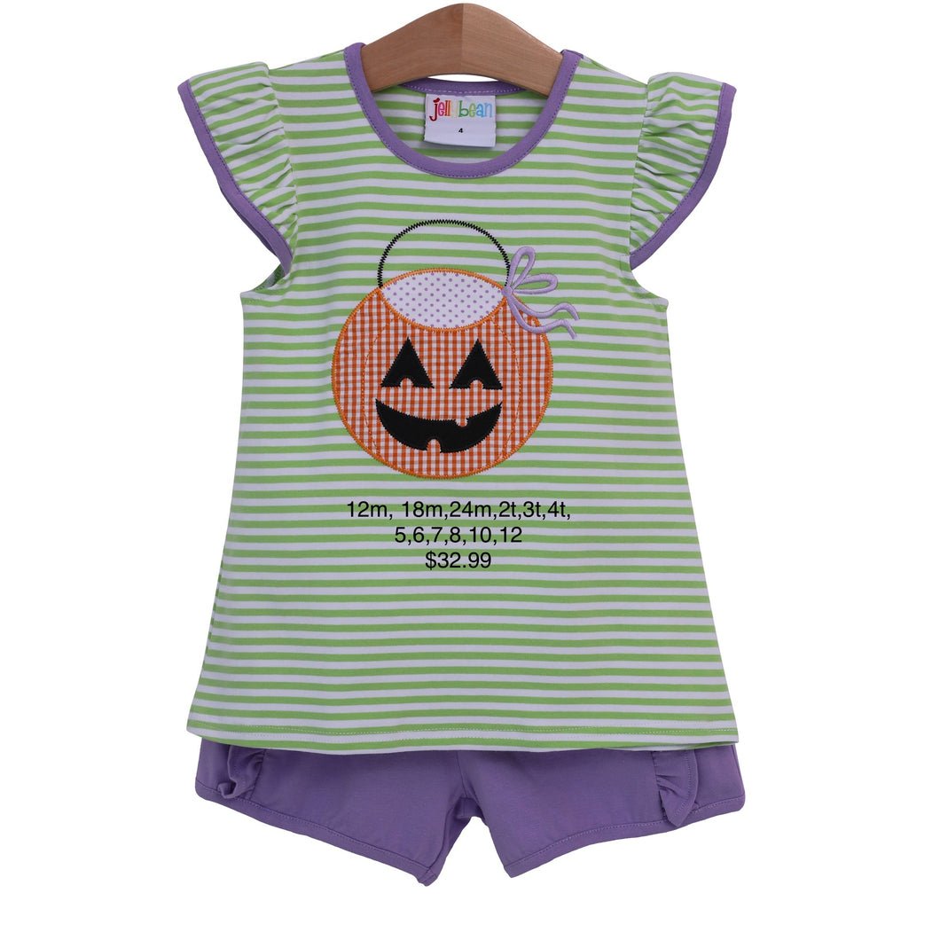 Halloween Bucket Ruffle Short Set