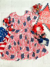 Load image into Gallery viewer, American Flags Collage Twirl Dress
