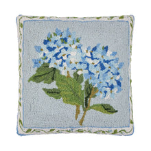 Load image into Gallery viewer, Blue Hydrangea Hook Pillow - Sally Eckman Roberts
