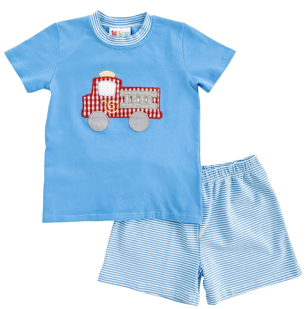 Fire Truck Short Set