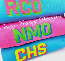 Load image into Gallery viewer, Block shadowed embriodery monogrammed sweatshirt pre order- adult
