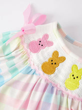 Load image into Gallery viewer, Easter Bunny Embroidery Girls Pink Plaid Bow Set

