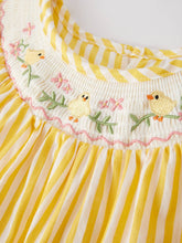 Load image into Gallery viewer, Spring/Summer Chick Floral Embroidery Smocking Girls Dress
