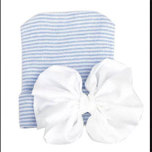 Load image into Gallery viewer, Sweet Hospital Hat: White with Pink bow
