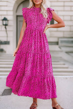 Load image into Gallery viewer, Mia Leopard Print Ruffled Sleeve Tiered Maxi Dress
