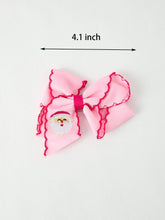Load image into Gallery viewer, Christmas Santa Claus Pink Bow 4 inch

