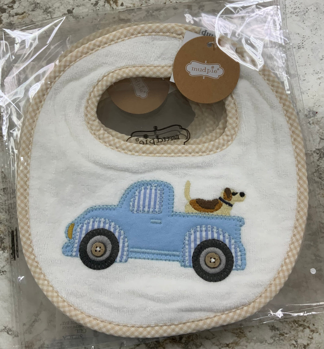 Blue Truck bib by mudpie
