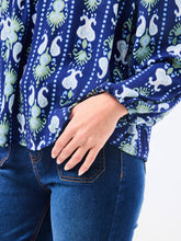 Load image into Gallery viewer, Janelle Top | Ikat Stripe Navy
