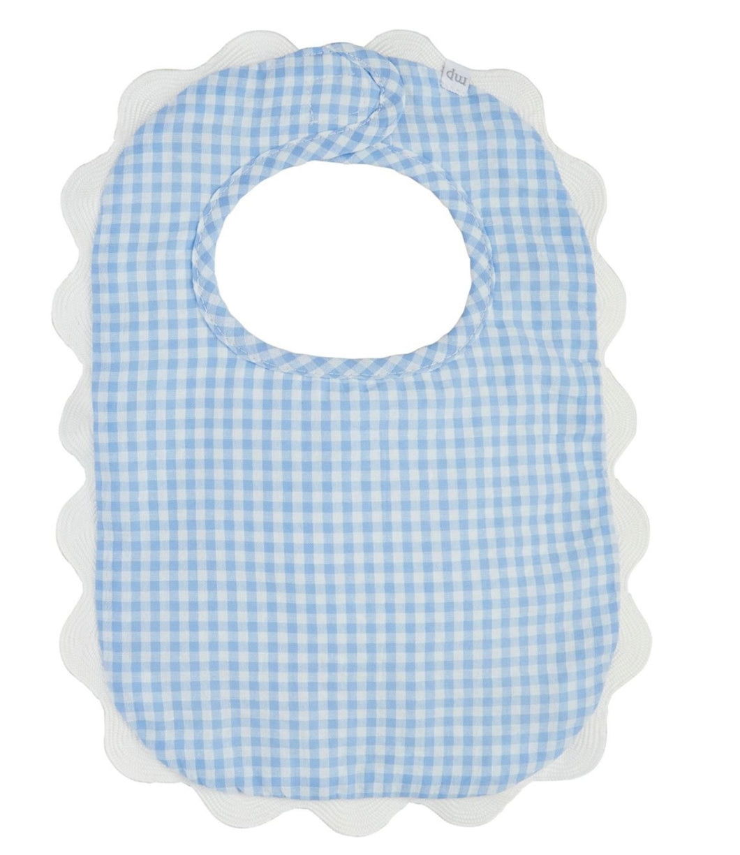 Mudpie Blue Gingham Scalloped Bib