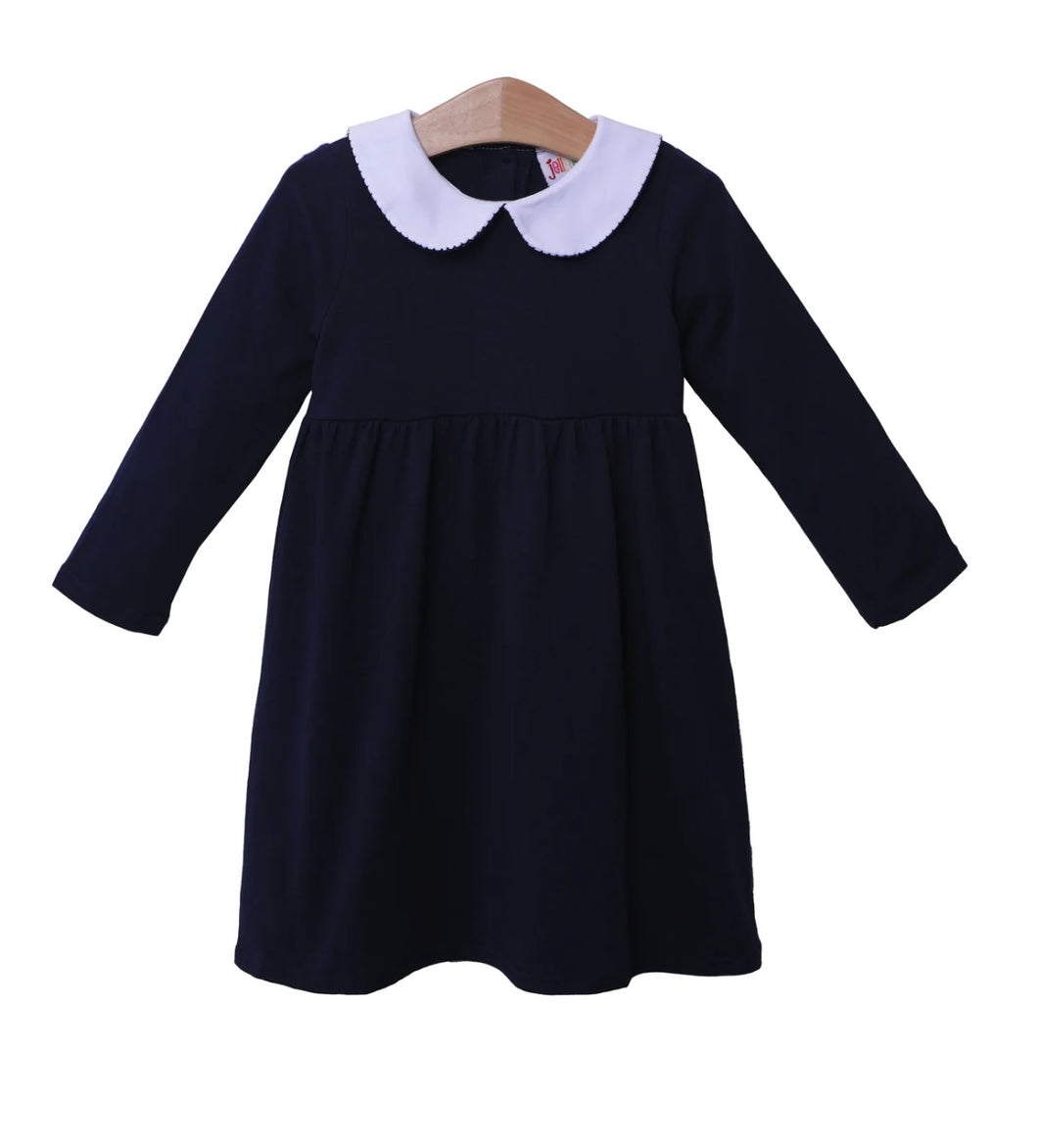 Charlotte Long sleeve dress- Navy