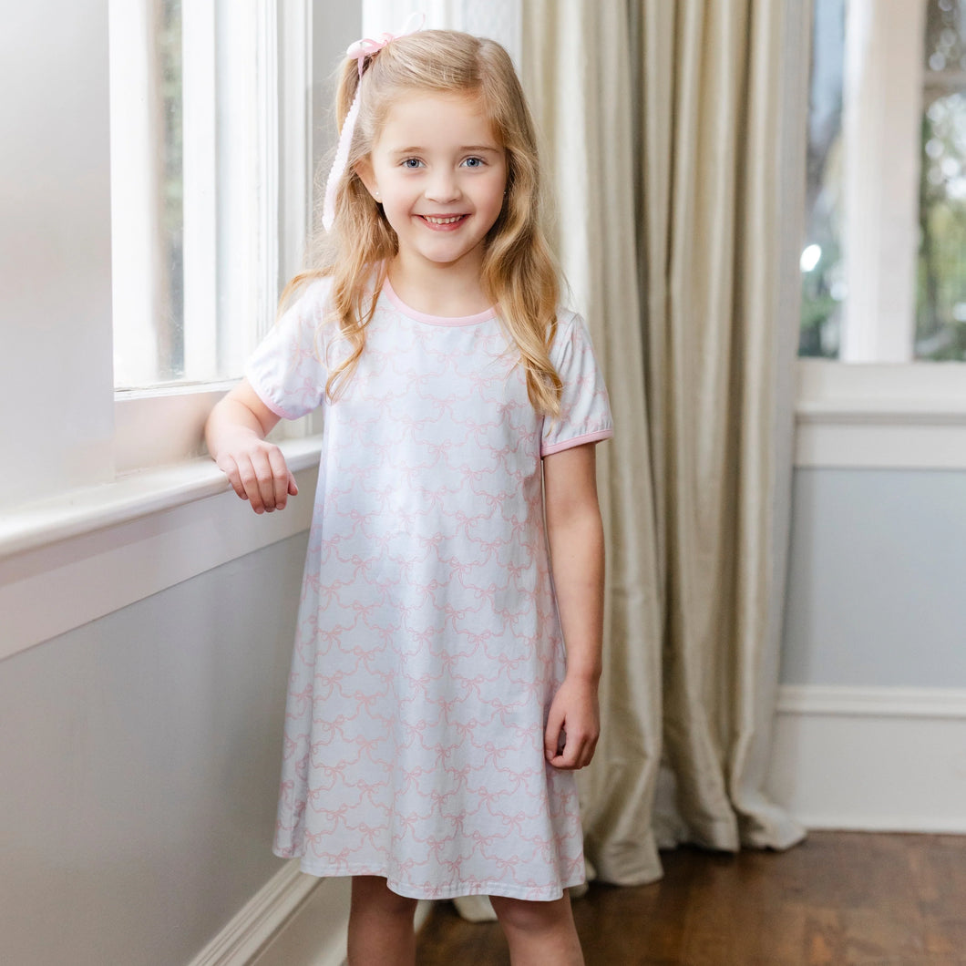 Pink Trellis Bows Sarah Dress