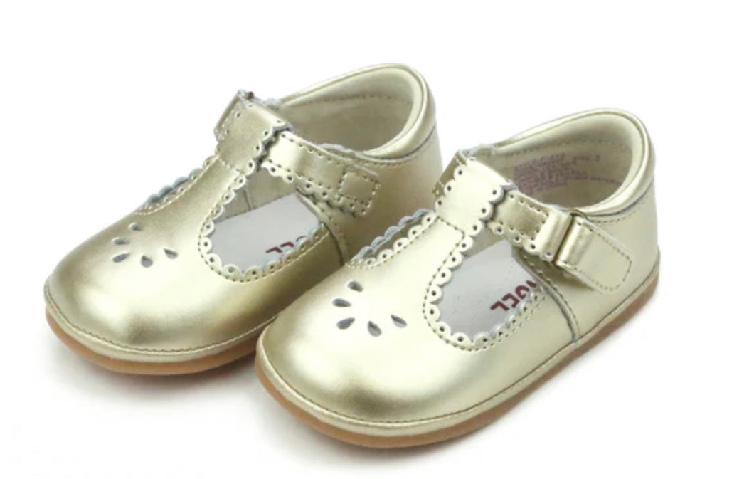 Dottie Scalloped perforated Mary Jane Gold by Angel Baby