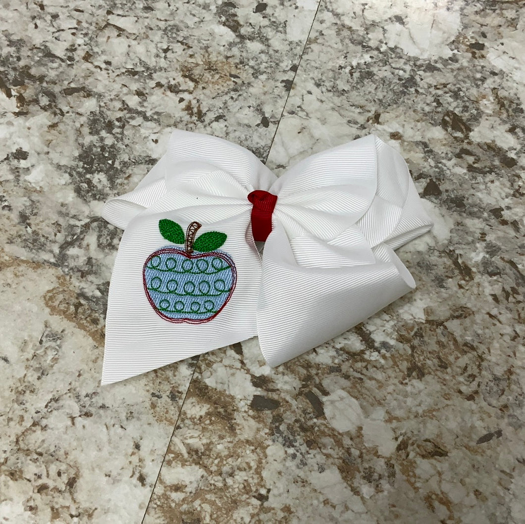 Back to School Apple-the solid bow