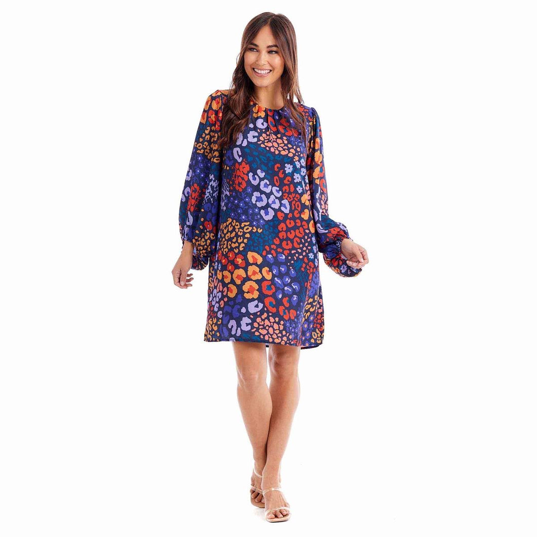 Blue Leopard Maddy Dress