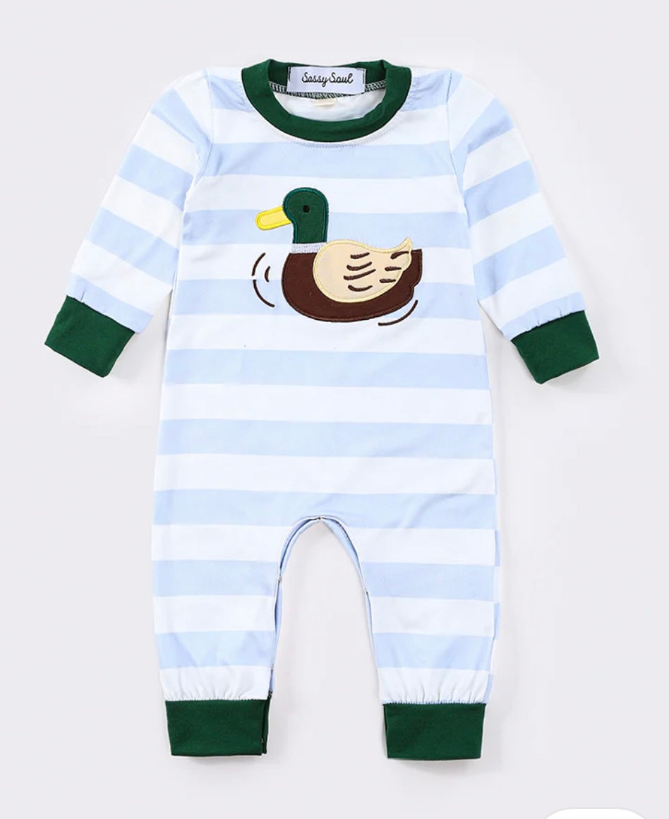 Forest Duck Appliqué Romper