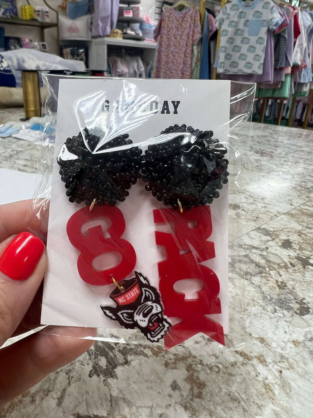 Red Acrylic Go Pack with Logo Black Bead