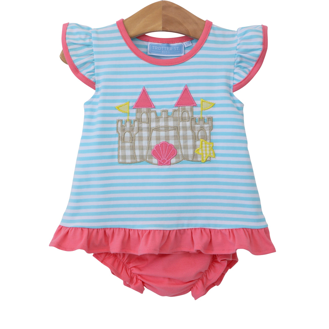 Sand castle flutter Diaper set by Trotter Street