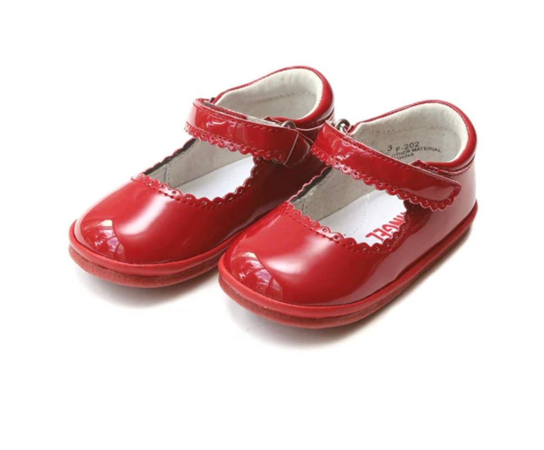 Cara Scalloped Mary Jane-Patent Red