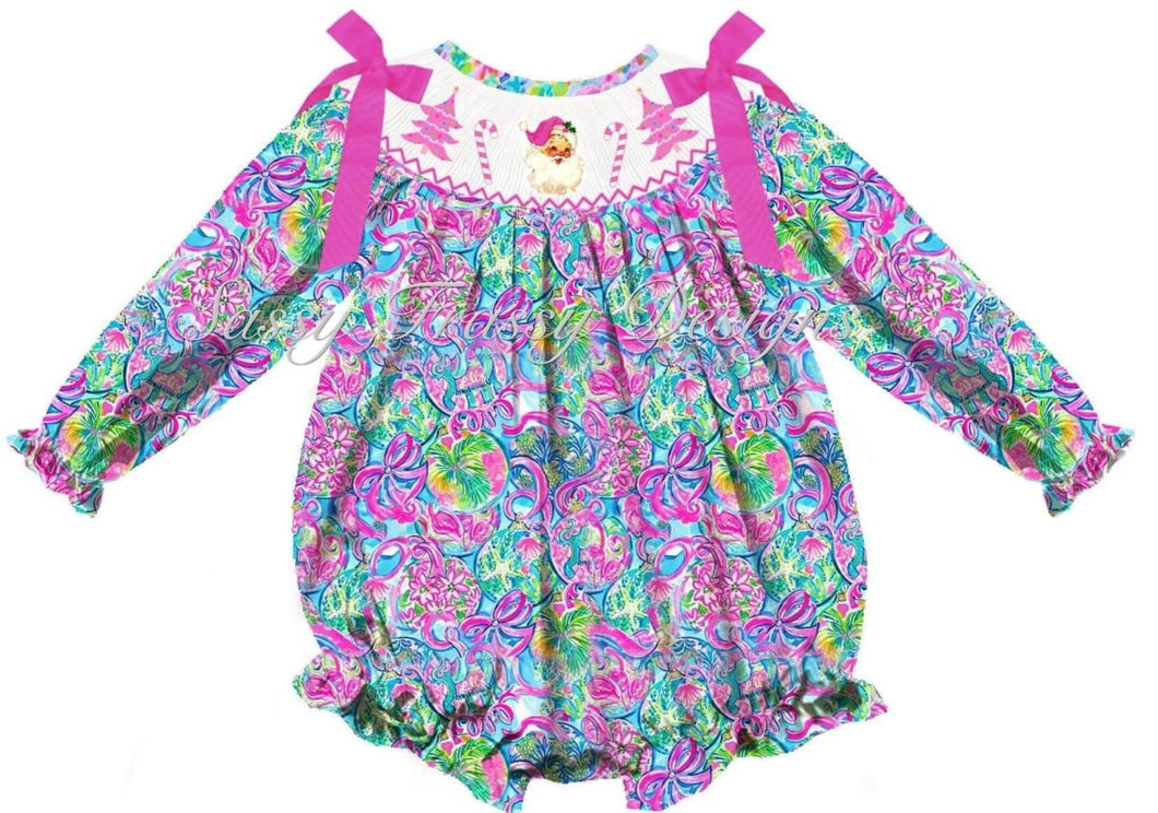 Lilly Christmas smocked bubble-pre order does not arrive until November