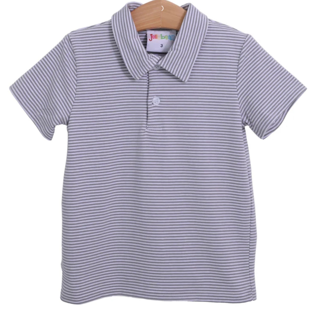 Michael Polo Short Sleeve Gray stripe