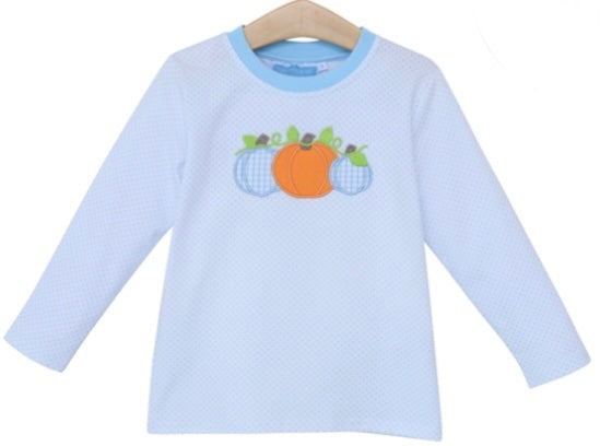 Trotter Street Pumpkin Trio Appliqué Shirt
