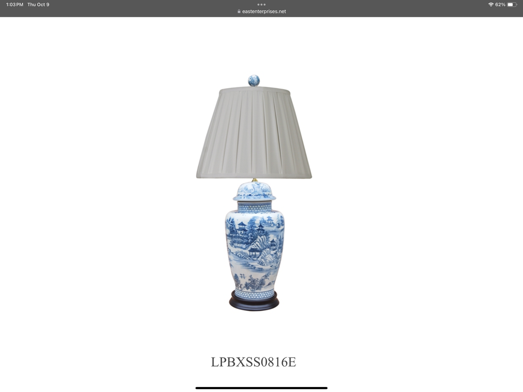 Blue and White Chinoiserie Lamp