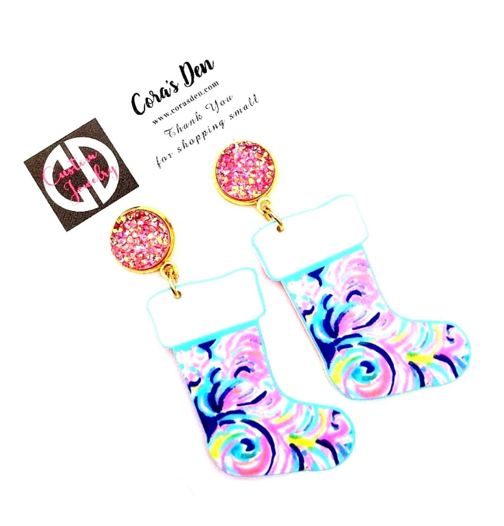 Blue Stockings Earrings