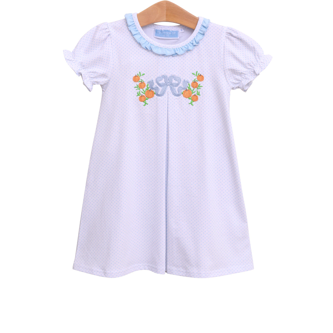 Pumpkin Embroidery Dress by Trotter Street Kids