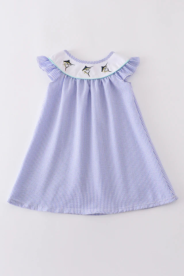 Swordfish embroidered dress