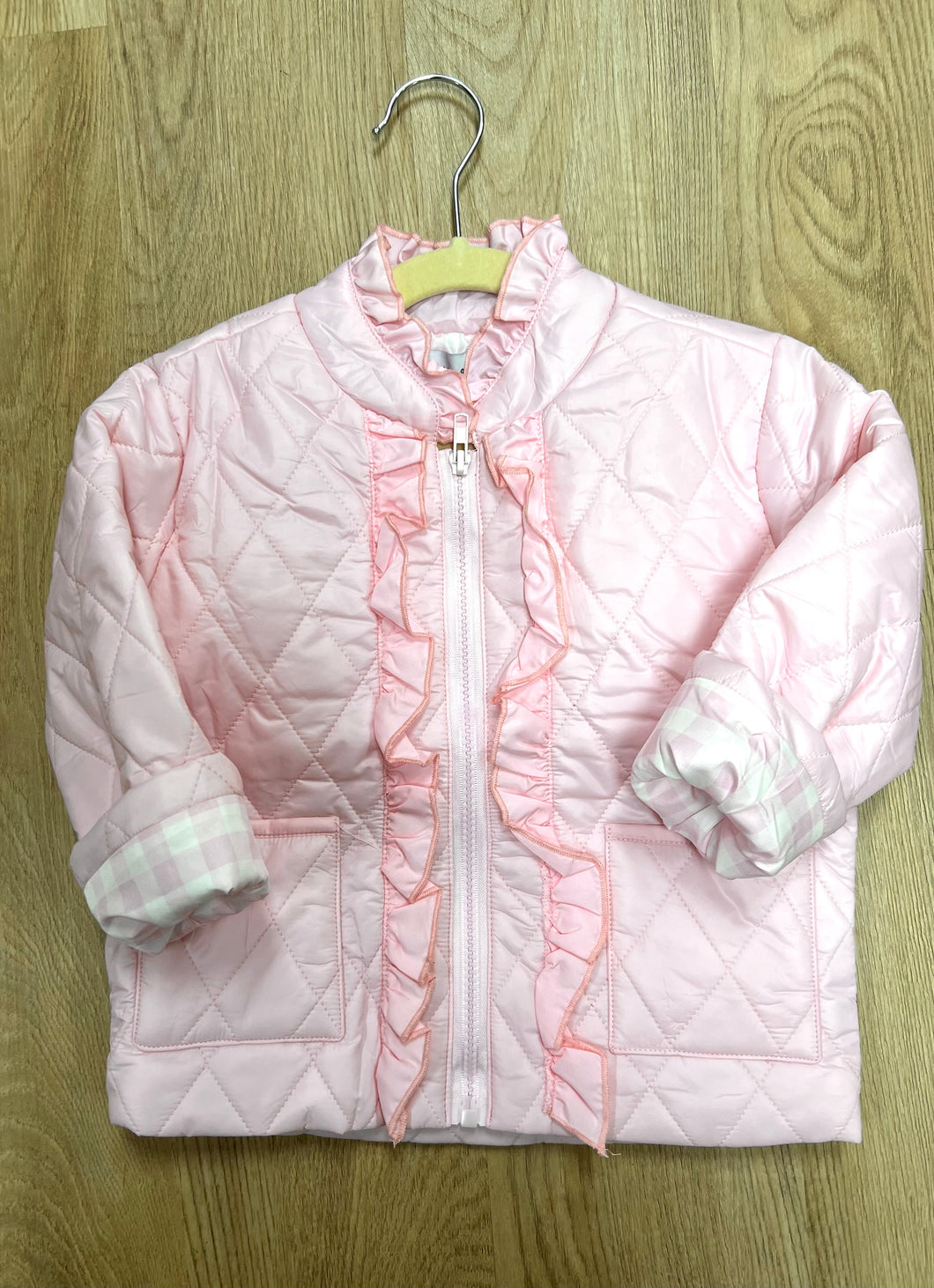 Light Pink Ruffle quilted coat