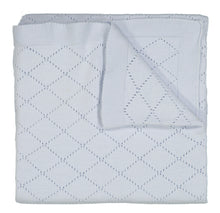 Load image into Gallery viewer, Blue Diamond Pointelle Knit Blanket by Feltman Bros.
