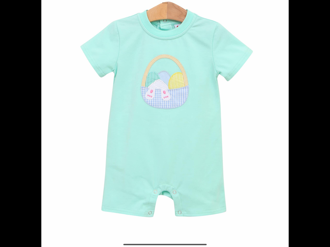 Easter Basket Romper -Blue