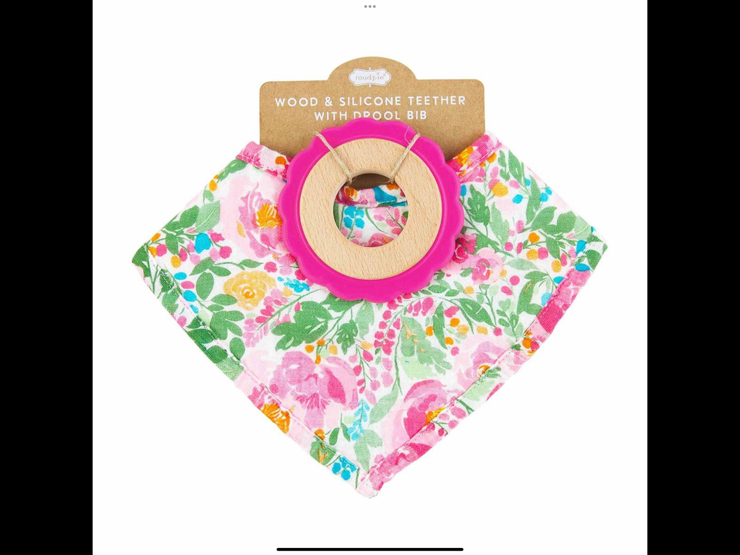 Floral Bib and teether set