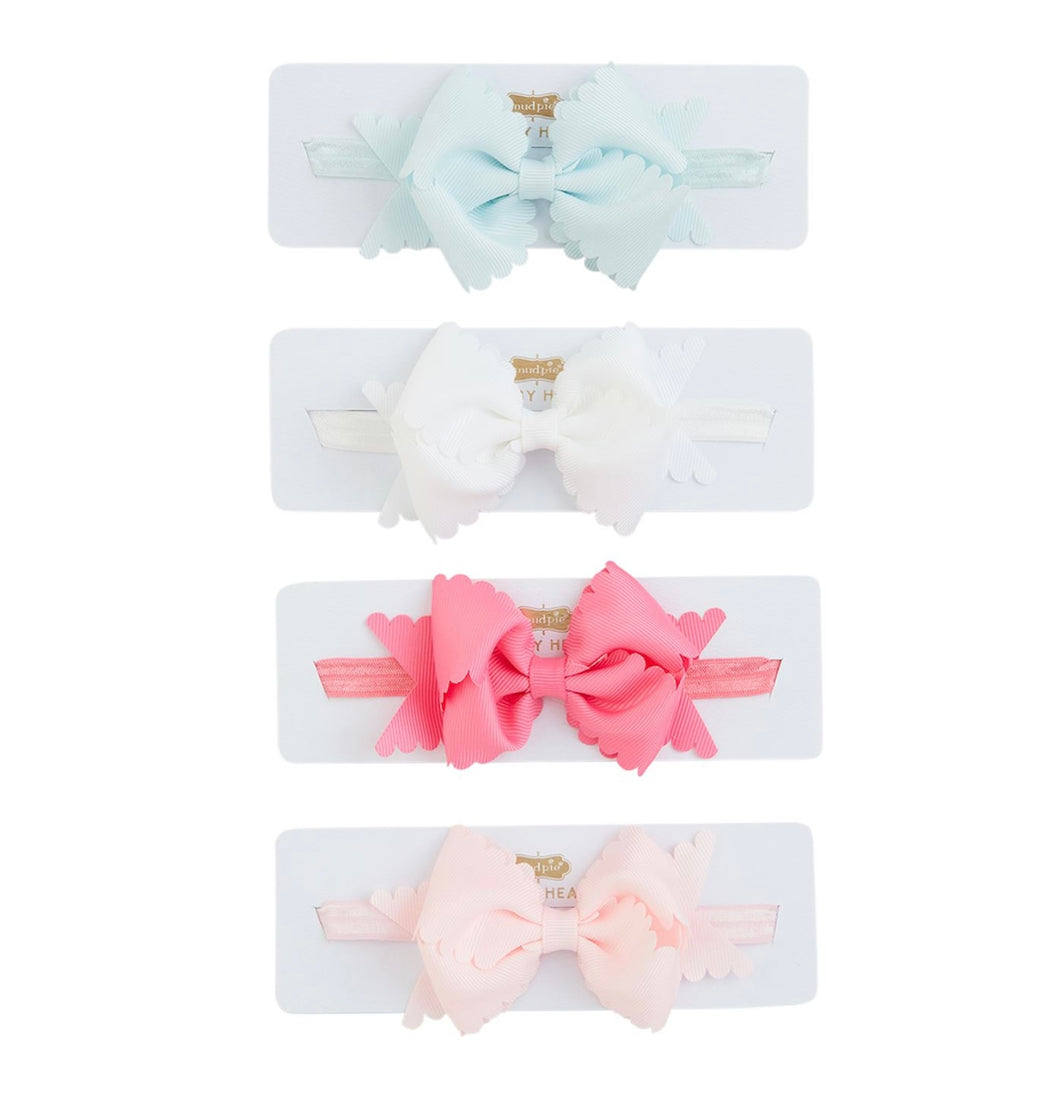 Mud pie scallop bow headband