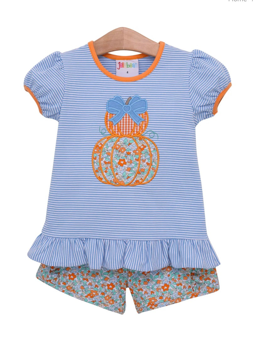 Pumpkin Stack Ruffle Short set by Jellybean