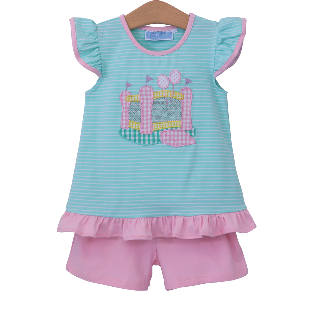 Bounce House ruffle short set by Trotter Street