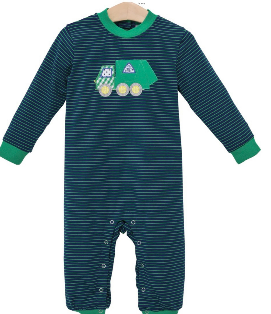 Garbage Truck Applique romper