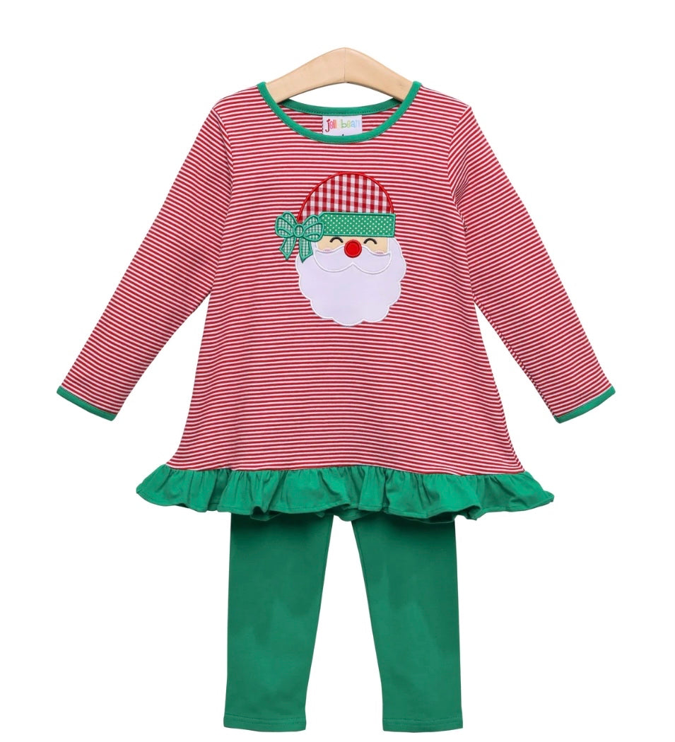 Santa Appliqué ruffle pant set