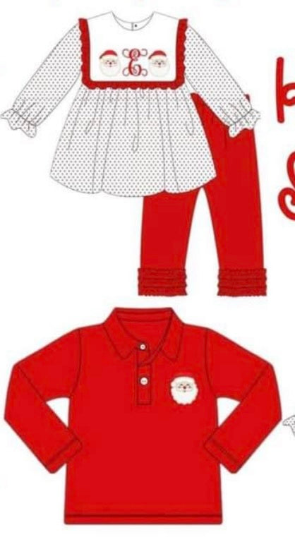 Here comes Santa Claus pre order- boys polo tee