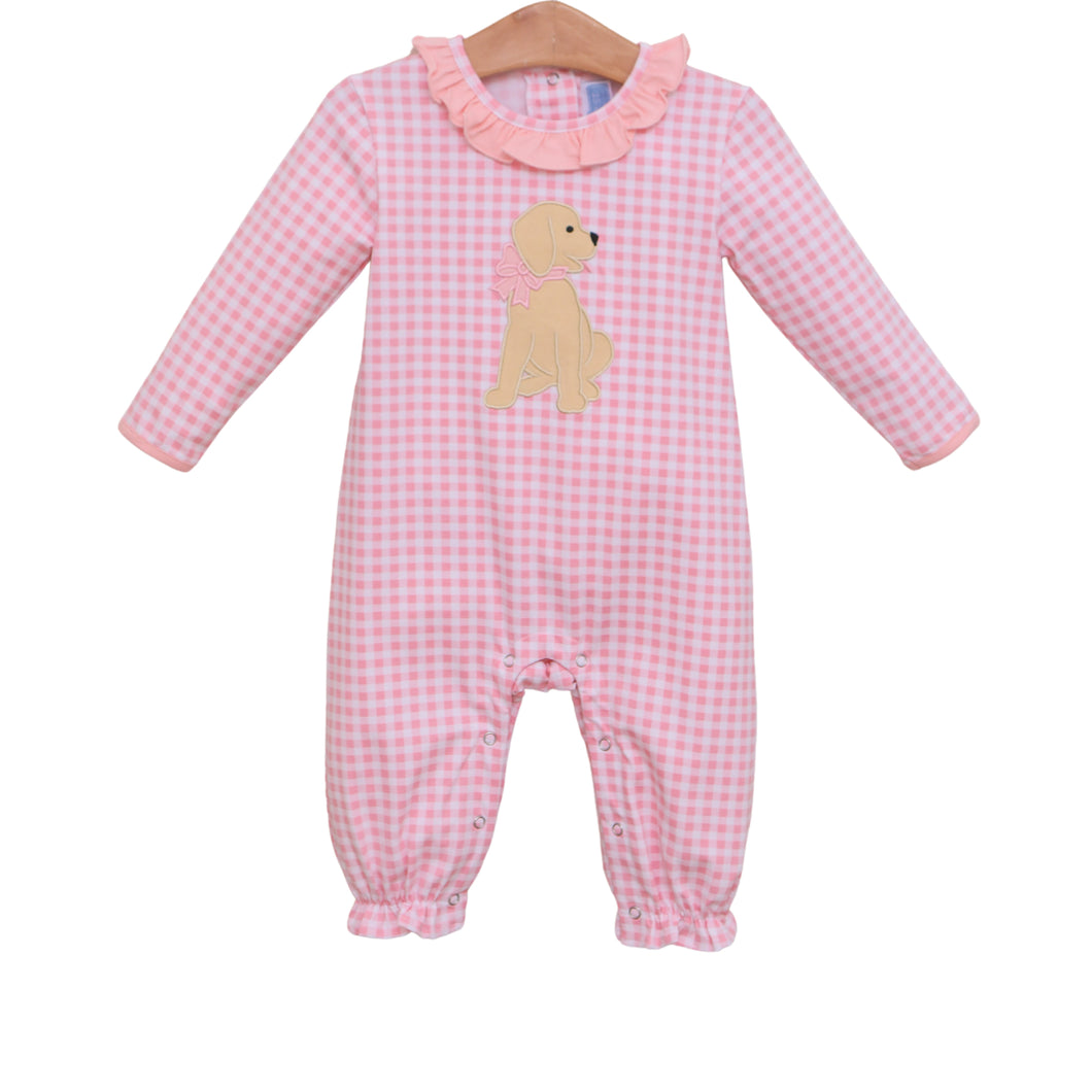 Puppy Ruffle Romper by trotter Street