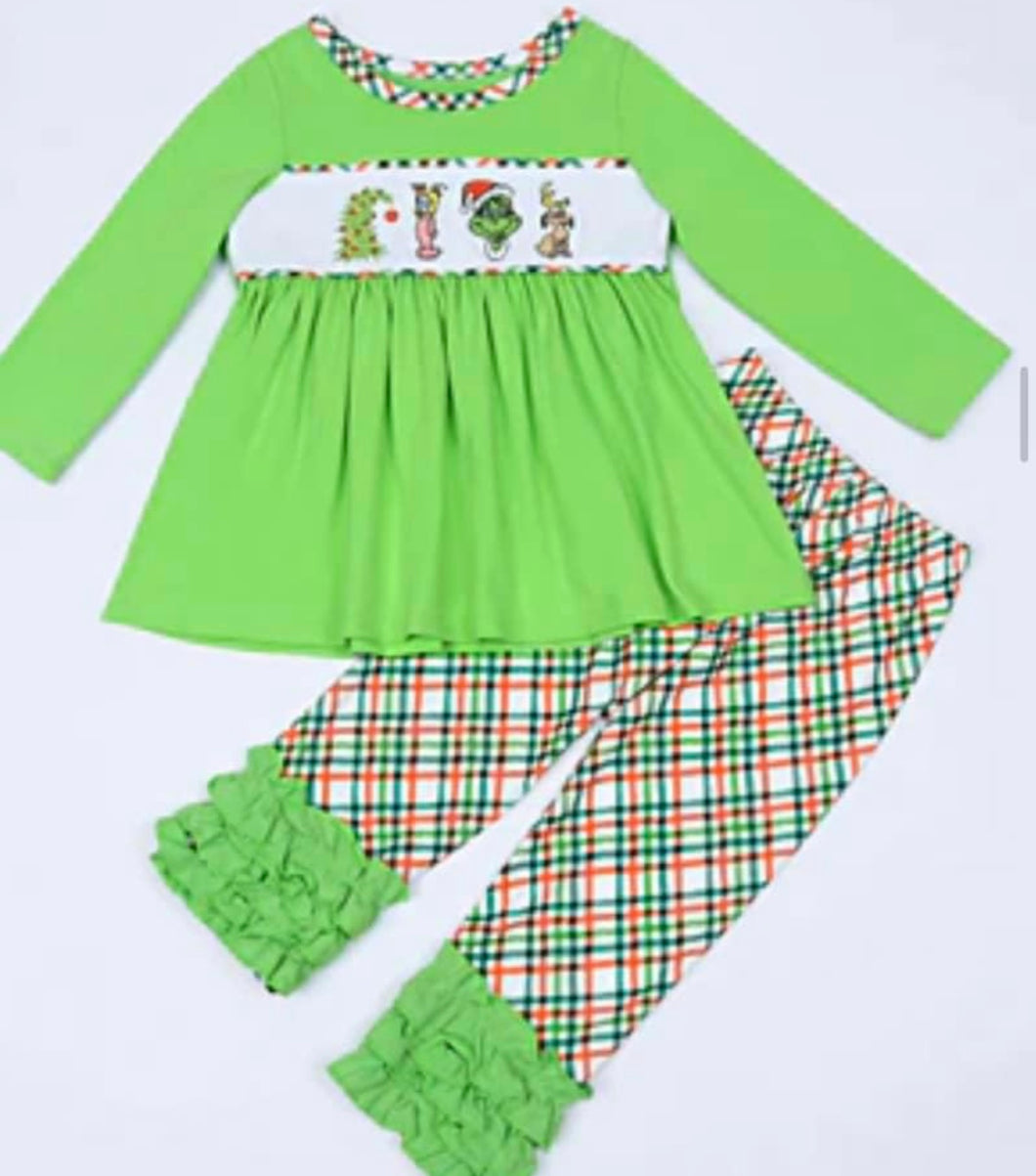 Green plaid character set