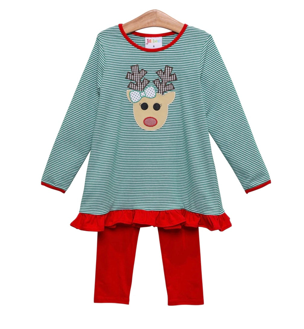 Reindeer ruffle Pant set
