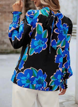 Load image into Gallery viewer, Floral Print Long, puff sleeve tie back blouse- pre order not in store until mid october
