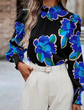 Load image into Gallery viewer, Floral Print Long, puff sleeve tie back blouse- pre order not in store until mid october
