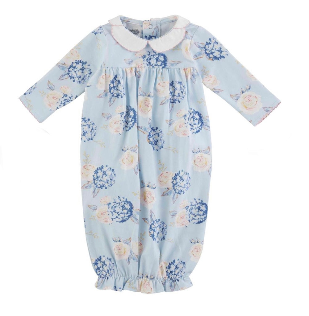 Rosette Hydrangea Gown 0-3m by mudpie