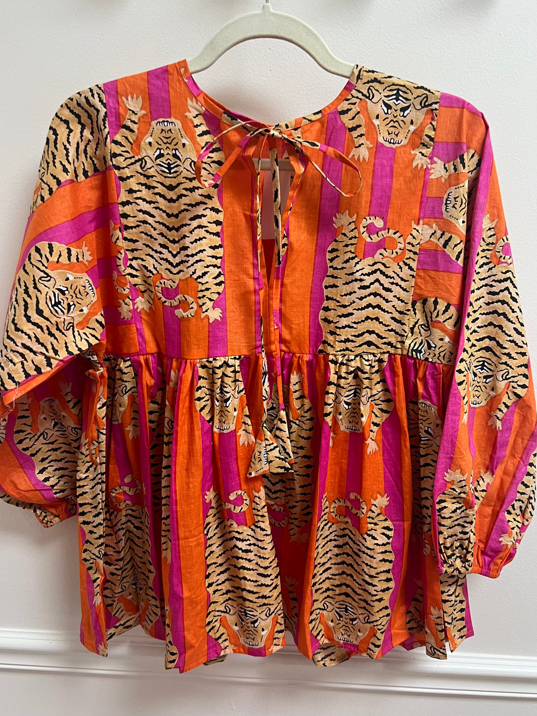 Orange Stripes Tiger blouse