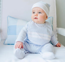 Load image into Gallery viewer, Blue Baby Boy Argyle Bib by Feltman Bros.
