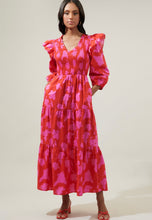 Load image into Gallery viewer, Raspberry Bliss Smocked Poplin Maxi dress
