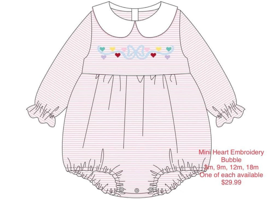 Mini heart embroidery bubble